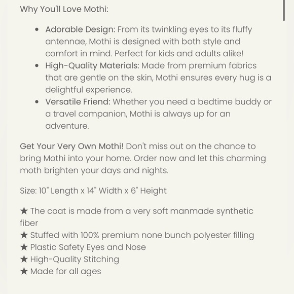 Bellzi Mothi the moth - Picture 3 of 11